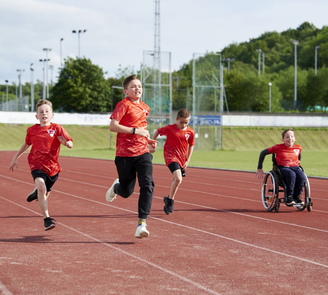 Youngsters competing in a race