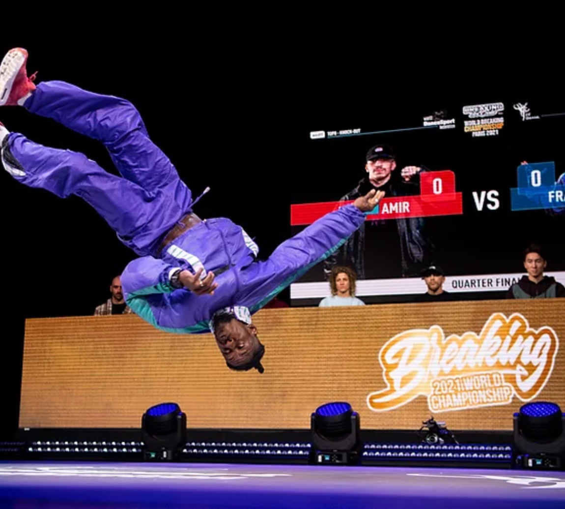 Person break-dancing