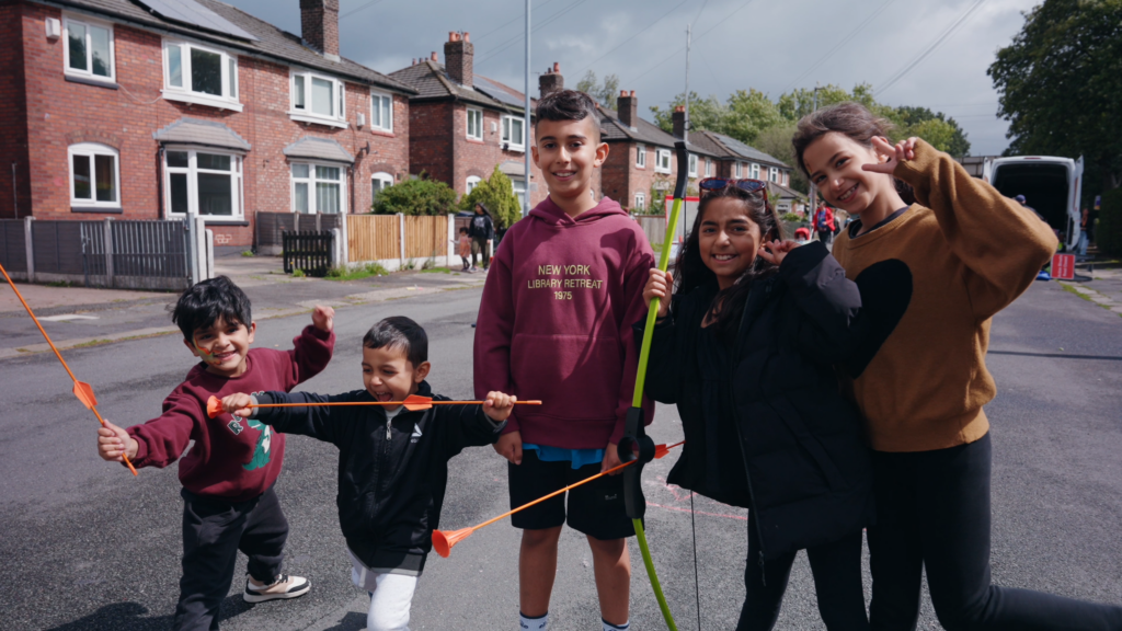 Group of kids playing in street