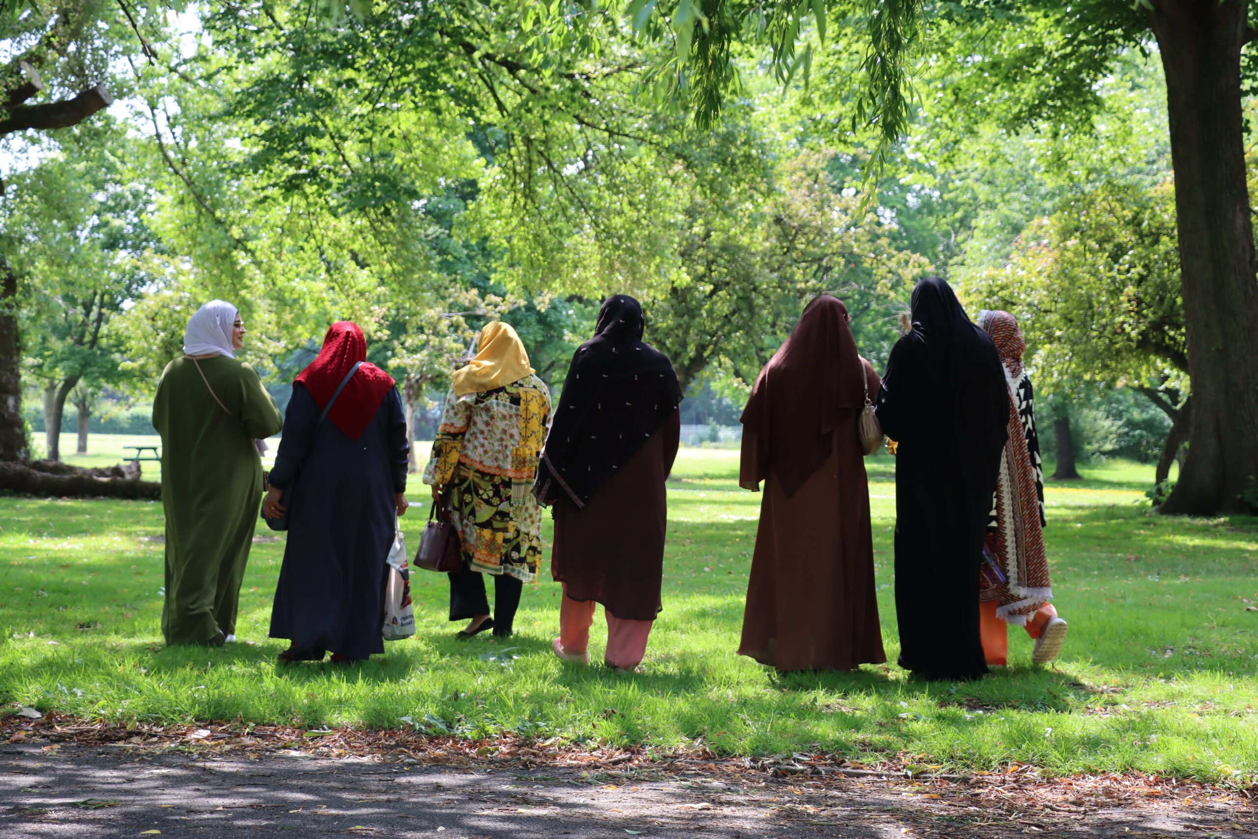 Group of muslim women in park