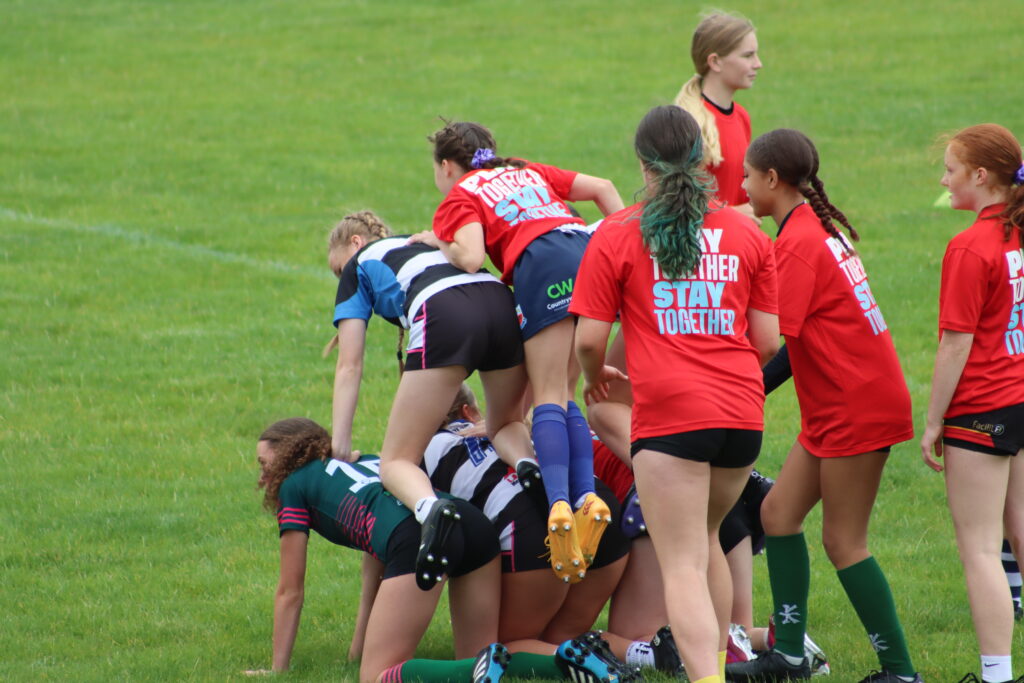 Girls Rugby Scrum