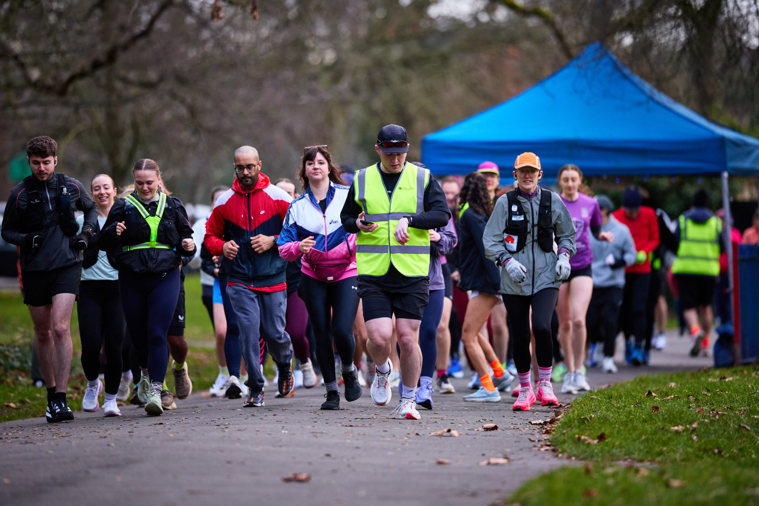 Group running outdoors
