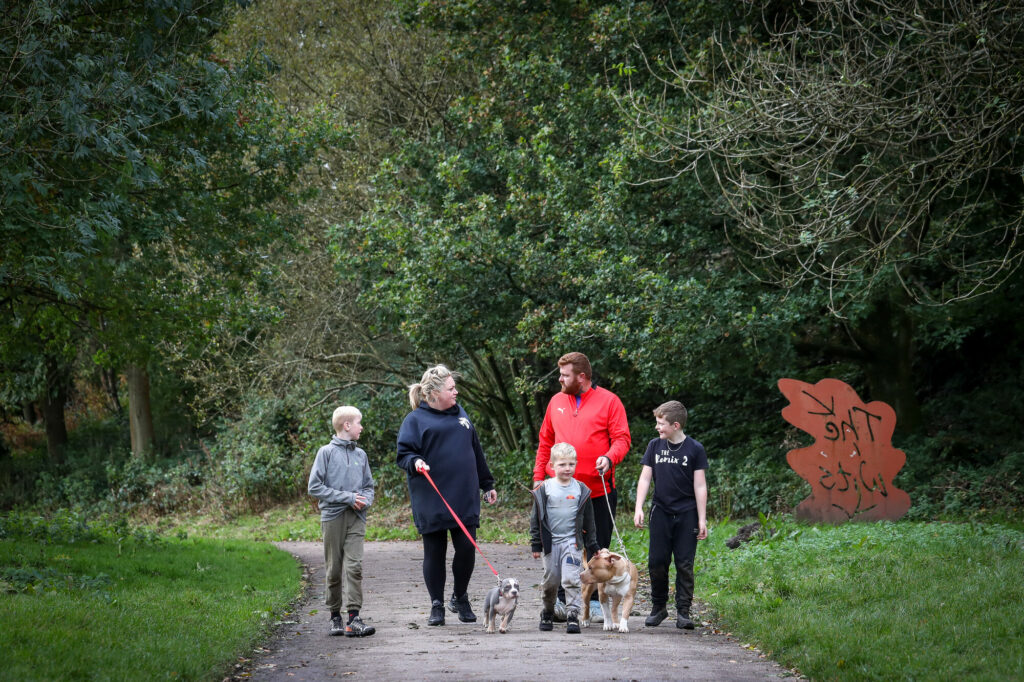 Family Walk With Dogs