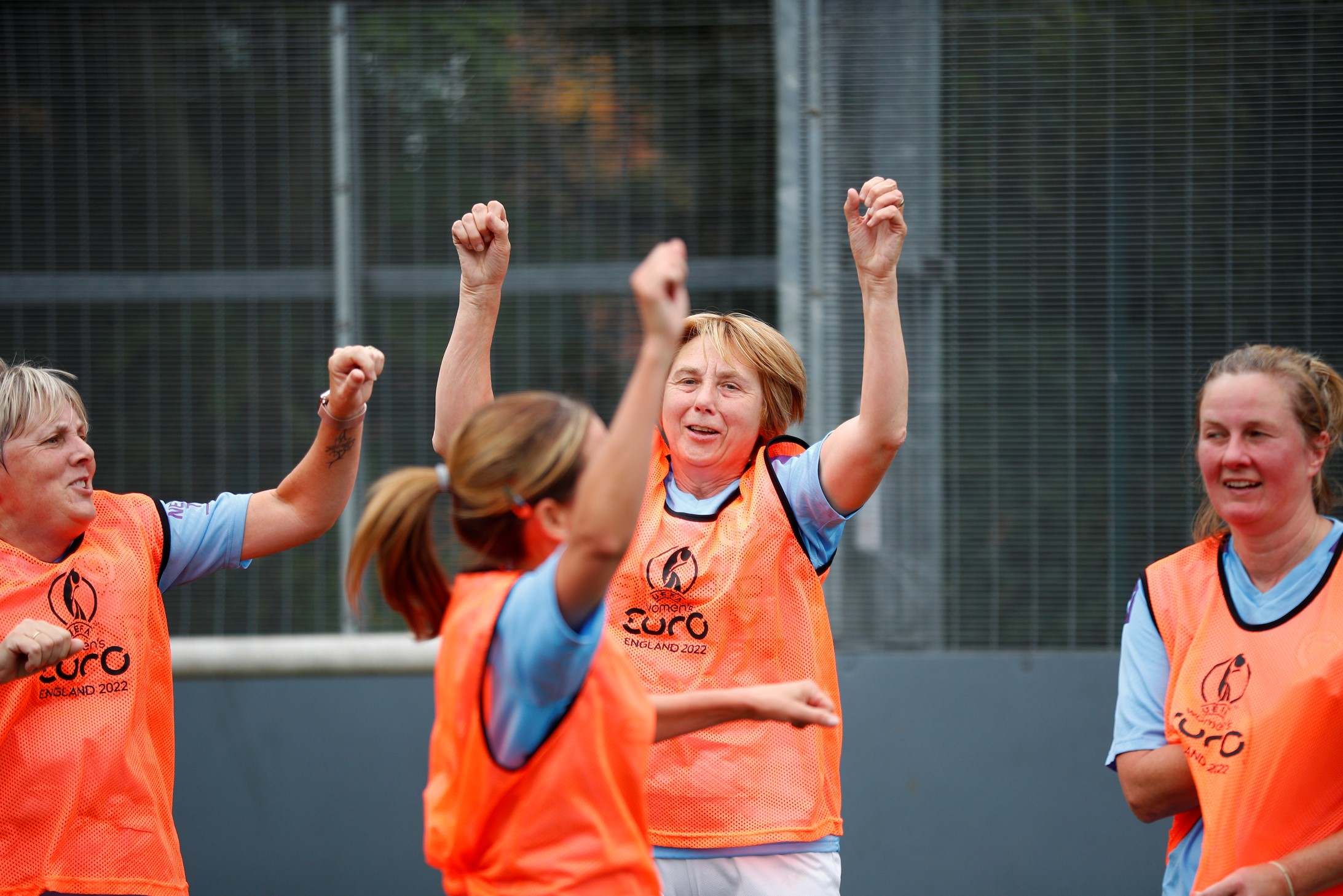 girls playing football