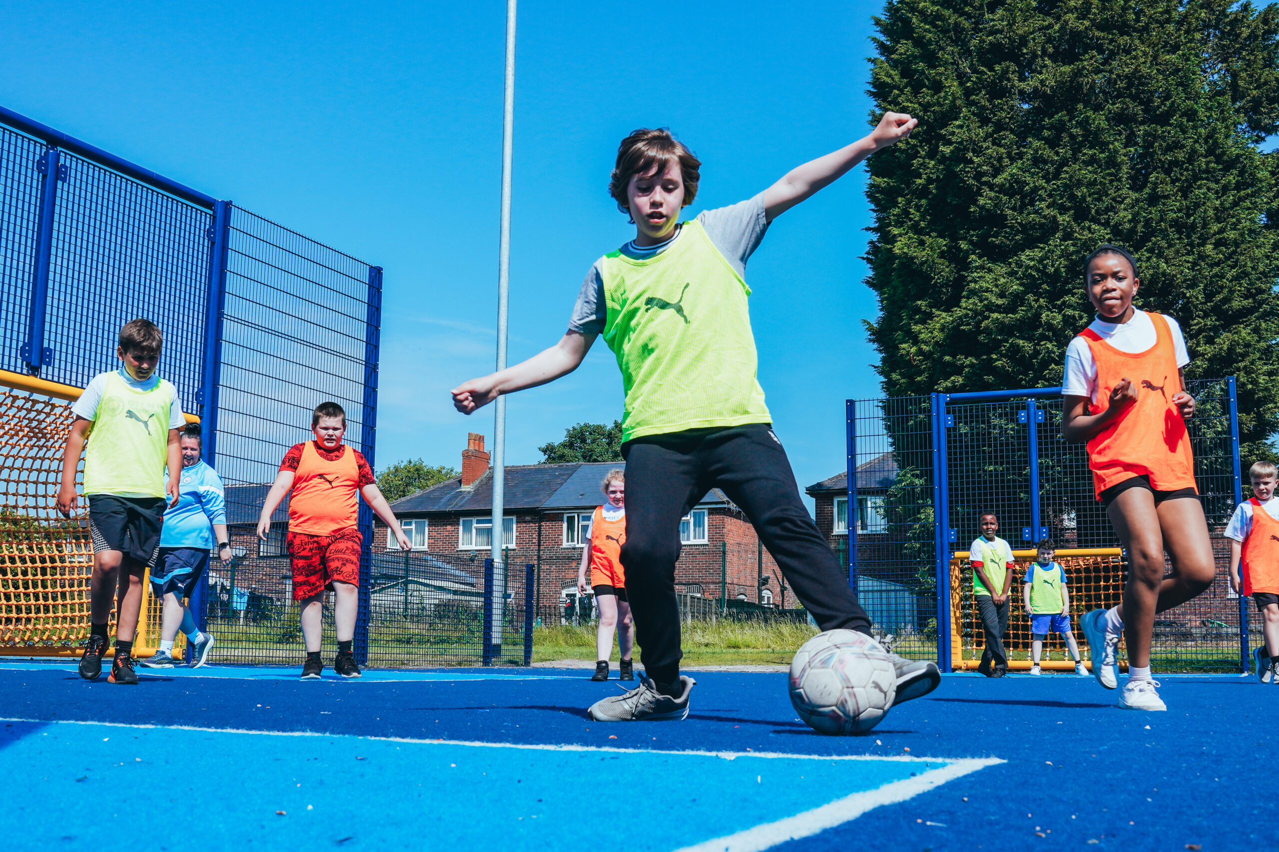 Y6 Class From St Wilfrid's Take Part In Football Session With CITC At New Playzone In Newton Heath