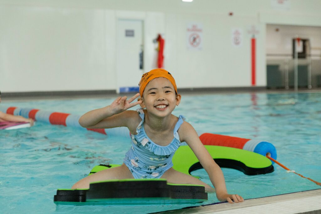 Young girl swimming