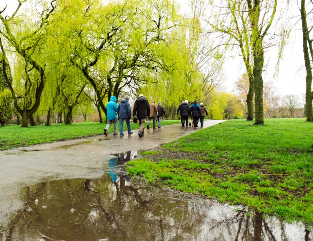Walking group in a greenspace