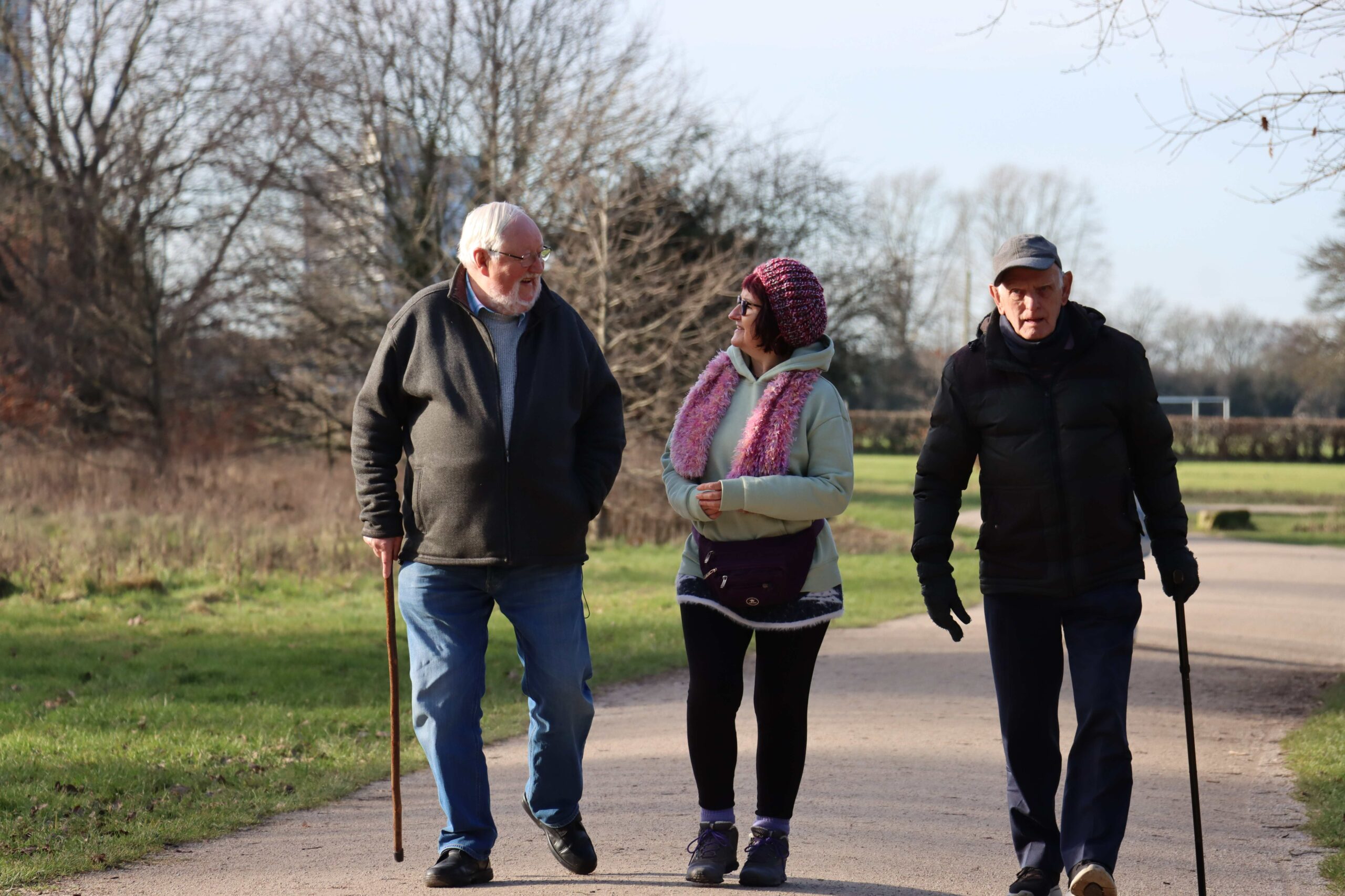 Group Walking in a park