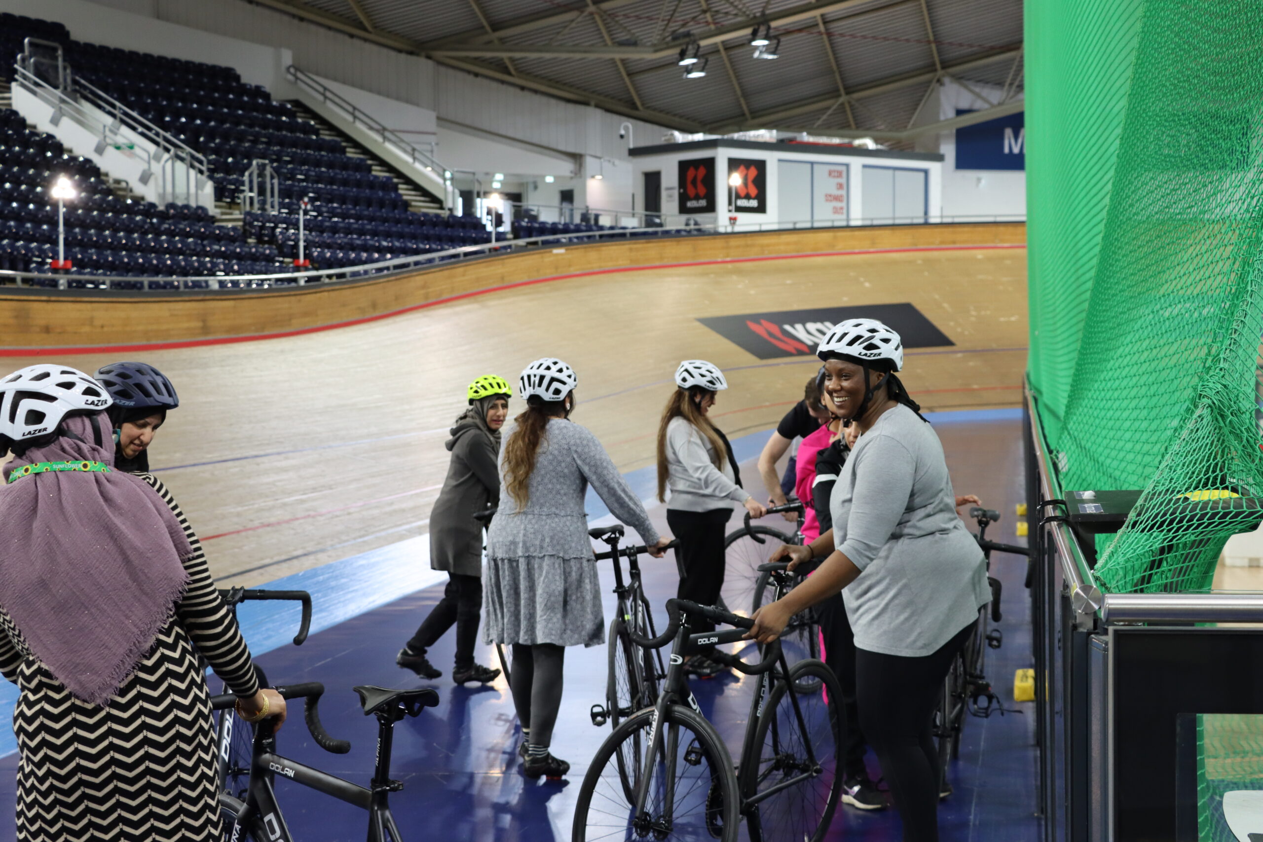 Group of women on the Manchester velodrome